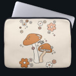 Capa Para Notebook Cogumelos E Flores Terrestres Beigem Em Volta Dos<br><div class="desc">Ilustração de cogumelos em tons de bege e terra - citação inspiradora "Acredite em sua magia".</div>