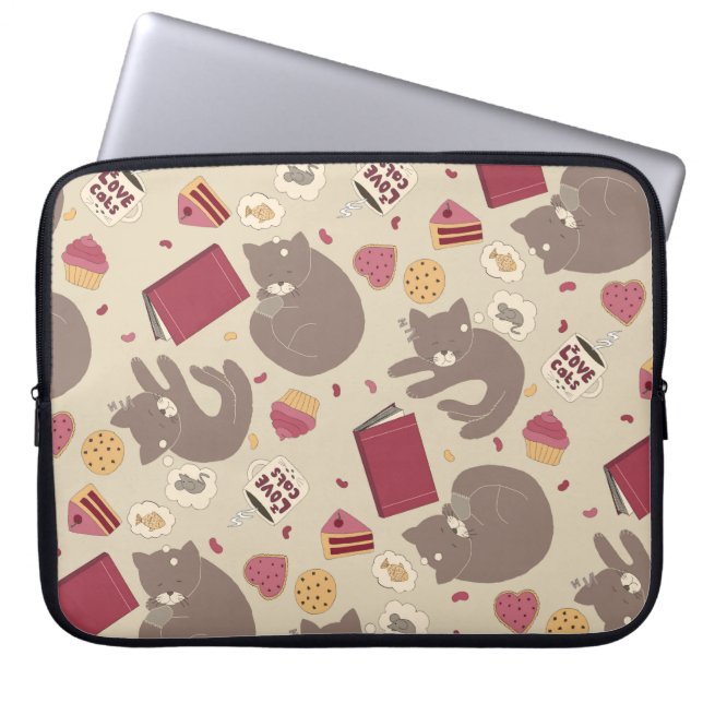 Capa Para Notebook Colagem Amantes de Gatos Aconchegantes (Frente)