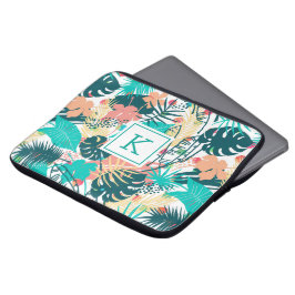 Capa Para Notebook Colagem de folhas tropicais esmagadas