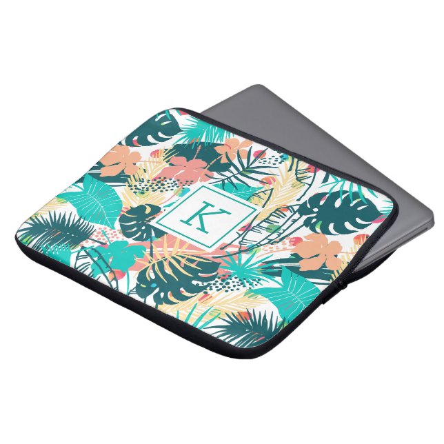 Capa Para Notebook Colagem de folhas tropicais esmagadas (Frente Topo)