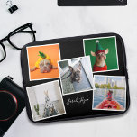 Capa Para Notebook Colagem de Fotografias Bolsa de laptop Preta Perso<br><div class="desc">Adicione 5 fotos do seu querido cão (ou gato ou você) a esta colagem e seu nome. Fotos de marcadores de posição usadas com permissão sob Creative Commons</div>