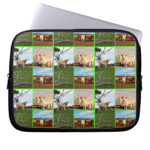 Capa Para Notebook Colagem de Fotos em Vaca Highland, Bolsa de laptop