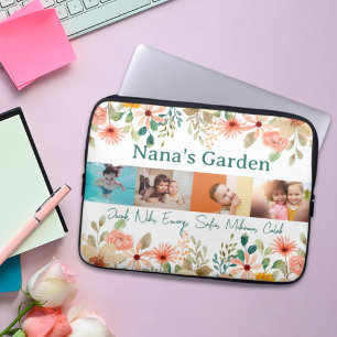 Capa Para Notebook Colagem de Fotos Personalizada Nana Grandma's Gard