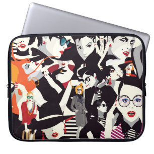 Capa Para Notebook Colagem de meninas modestas: pop
