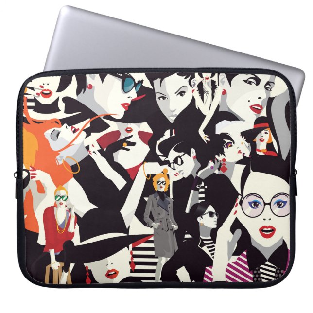 Capa Para Notebook Colagem de meninas modestas: pop (Frente)