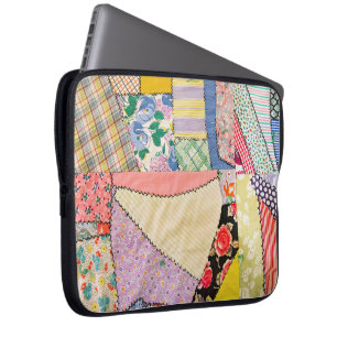 Capa Para Notebook Colagem De Peças Louca Com Zigzag Stitching