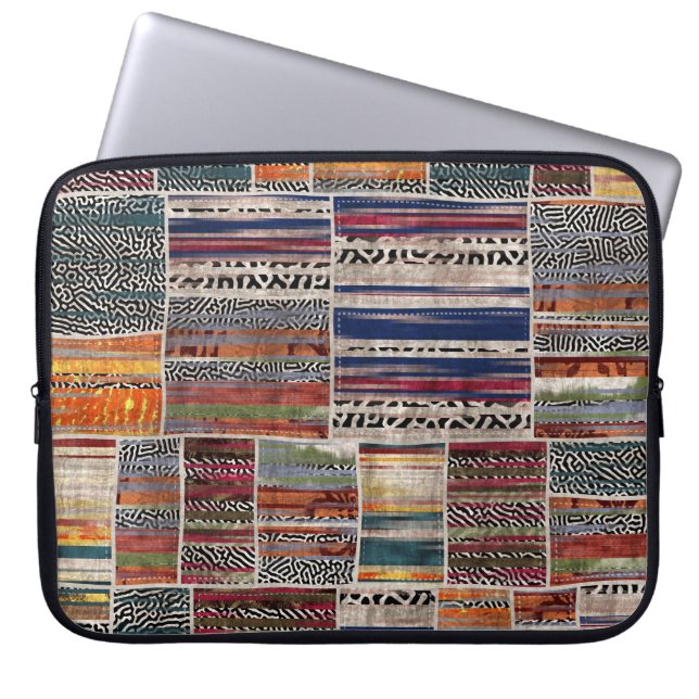 Capa Para Notebook Colagem de retalhos: padrão de colcha mista. (Frente)