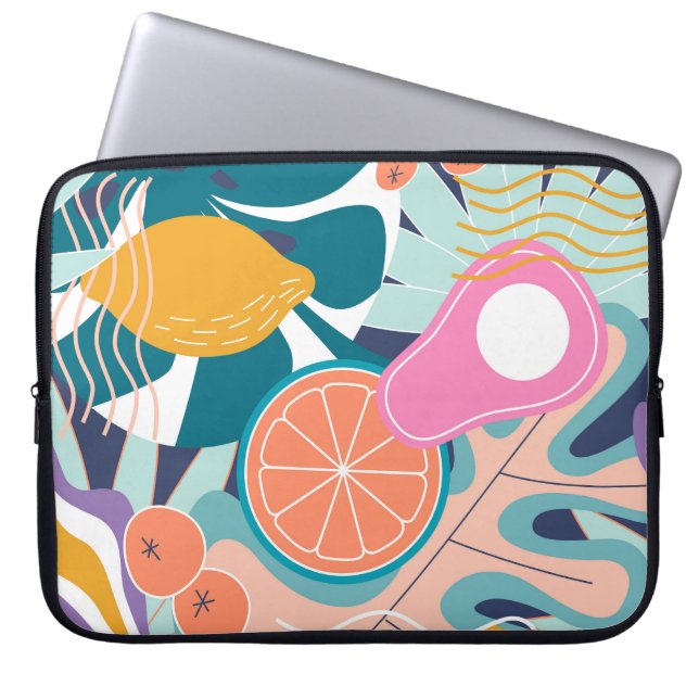 Capa Para Notebook Colagem de selva exótica e moderna. (Frente)