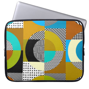 Capa Para Notebook Colagem geométrica: círculos, padrão de colheita.