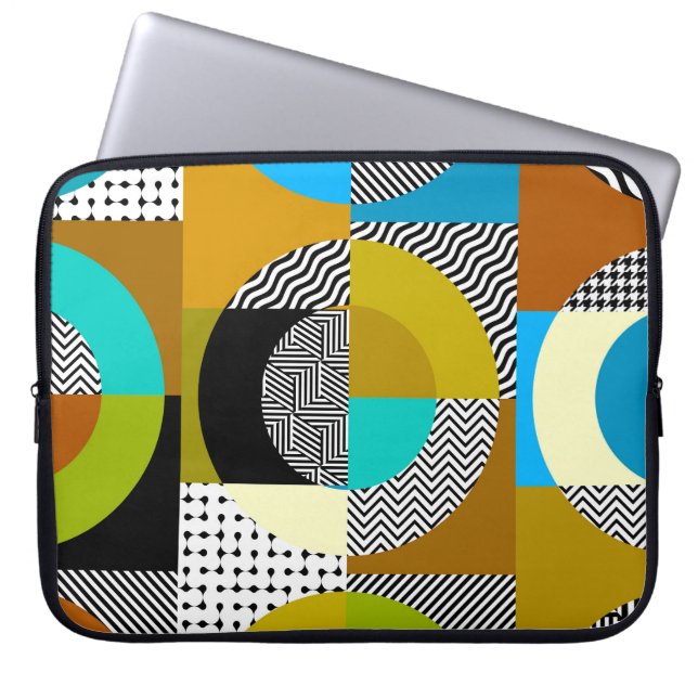 Capa Para Notebook Colagem geométrica: círculos, padrão de colheita. (Frente)