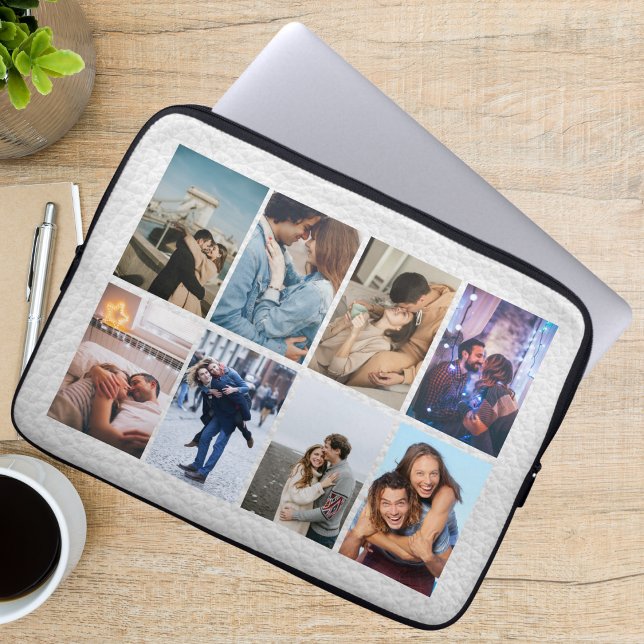 Capa Para Notebook Colar Personalizado com 8 Fotos Moderno em Couro B (Criador carregado)