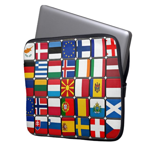 Capa Para Notebook Coleção de bandeiras internacionais, bandeiras do  (Frente Esquerda)