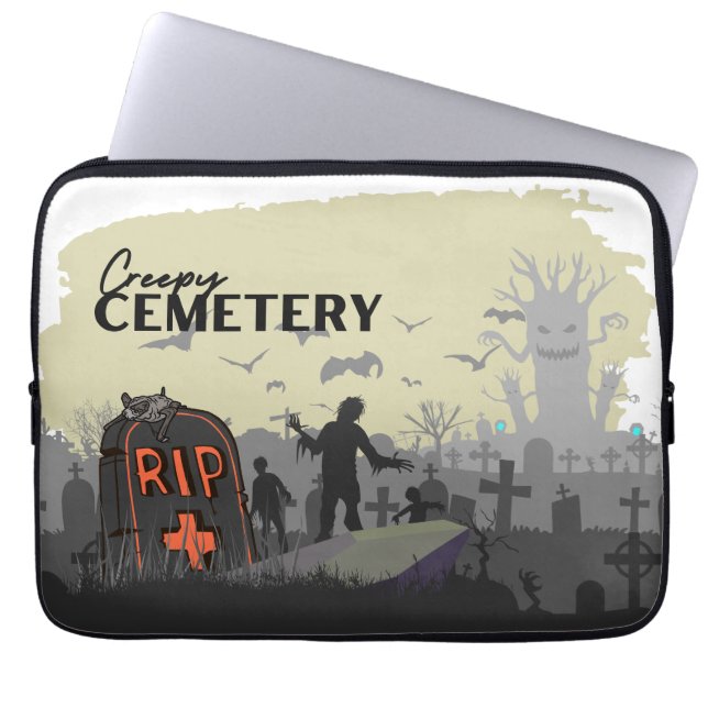 Capa Para Notebook Coleção de Carimbo de Halloween "Cemitério de Cére (Frente)