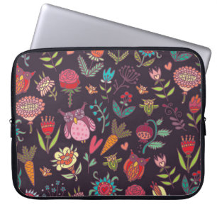 Capa Para Notebook Coleção de Flores Grandes Vibrantes
