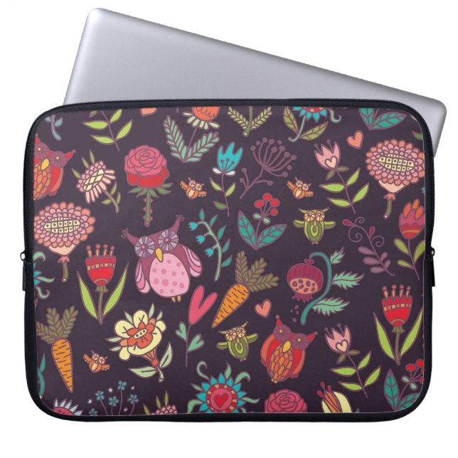 Capa Para Notebook Coleção de Flores Grandes Vibrantes (Frente)