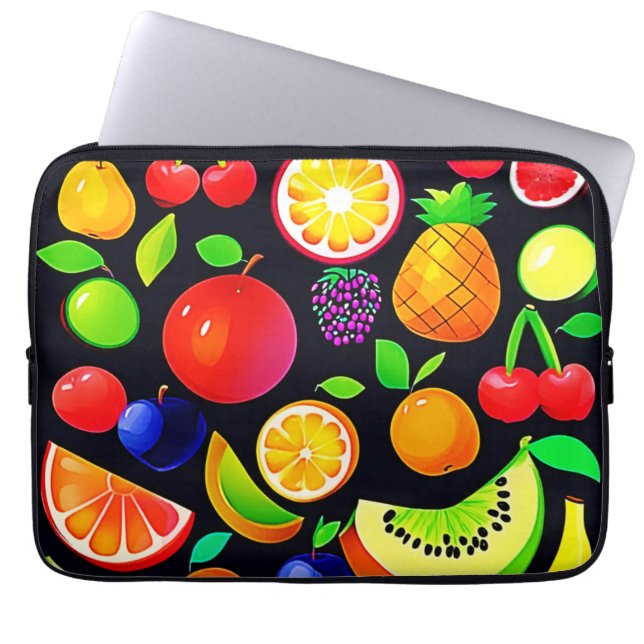 Capa Para Notebook Coleção de Frutas Brilhante (Frente)