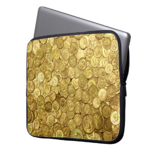 Capa Para Notebook Coleção de Moedas Douradas Antiga