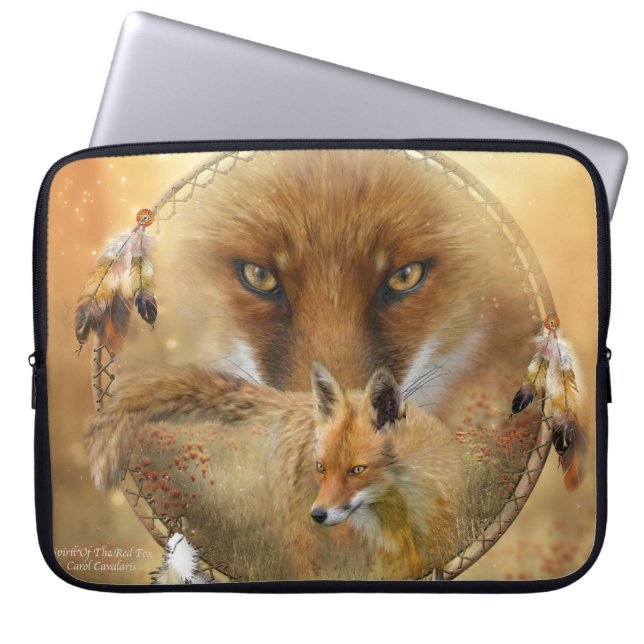 Capa Para Notebook Coletor ideal - a bolsa de laptop vermelha do Fox (Frente)