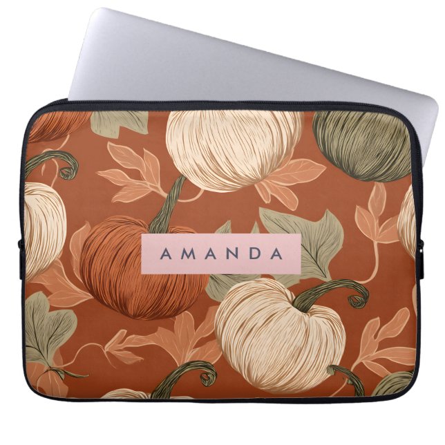 Capa Para Notebook Colheita de Abóbora de Outono Rústica Personalizad (Frente)