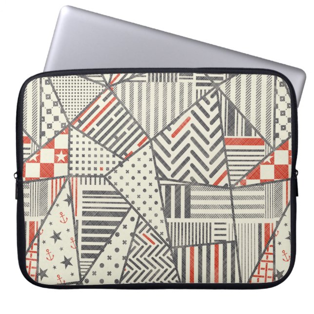Capa Para Notebook Colheita de abstrato sem costura em cores retrógra (Frente)