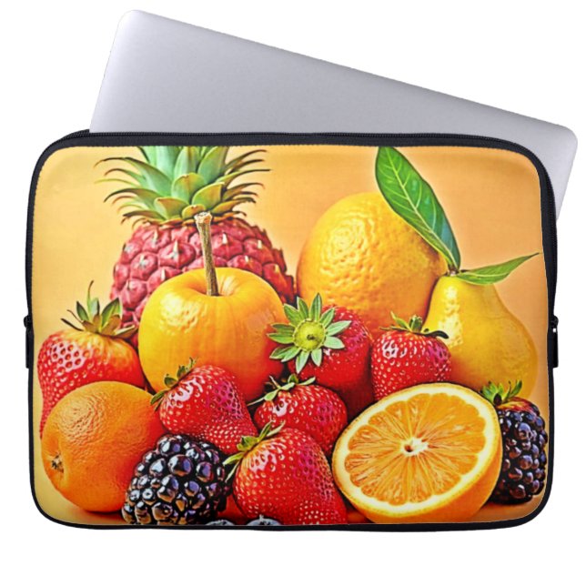 Capa Para Notebook Colheita Fresca: Design de Colheita de Frutas Vibr (Frente)