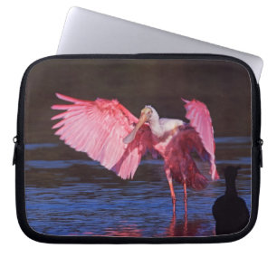 Capa Para Notebook Colhereiro (Ajaia ajaja) com Cormorão