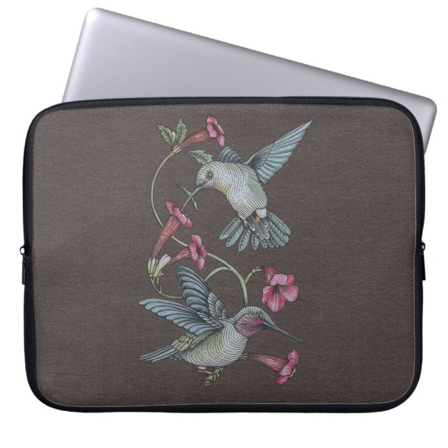 Capa Para Notebook Colibris & videira (Frente)