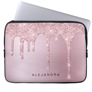 Capa Para Notebook Colírio de ouro rosa-rosa-na moda elegante