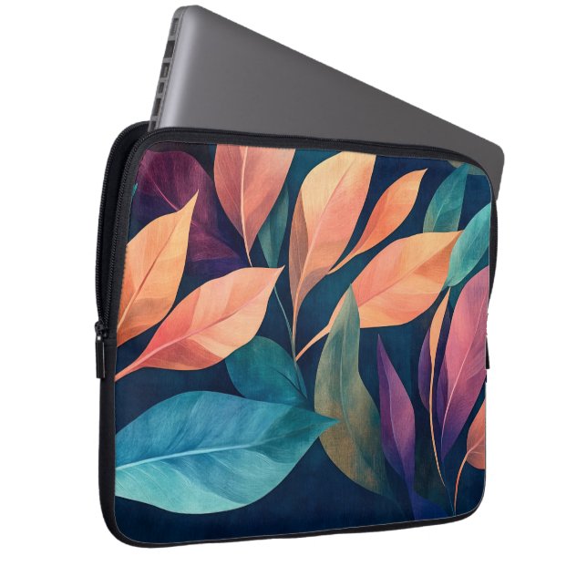 Capa Para Notebook Colorful Abstract Leaves (Frente Esquerda)