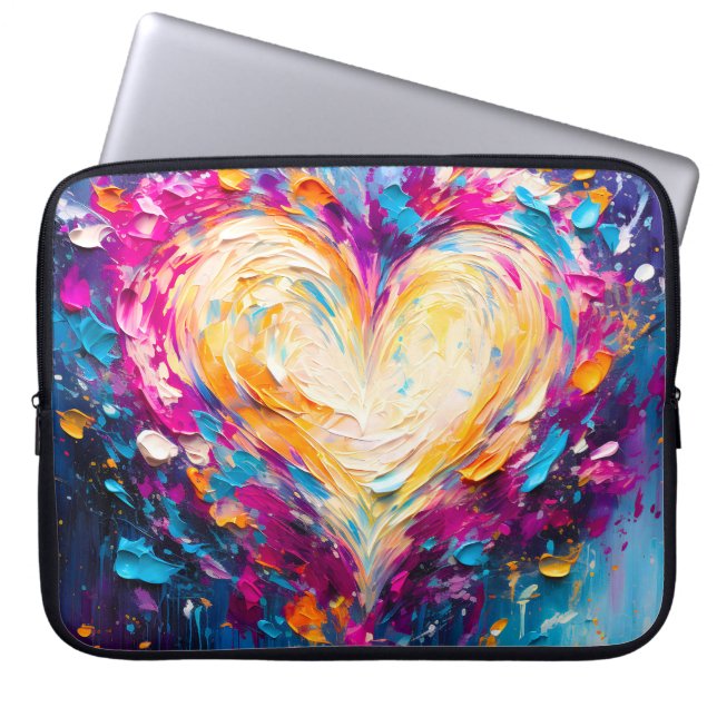 Capa Para Notebook Colorful Abstract Modern Love Heart (Frente)