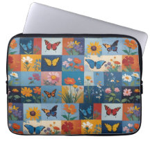 Colorful Butterflies And Wildflowers Patchwork