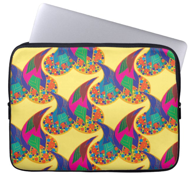 Capa Para Notebook Colorful confetti abstract Paisley Rainbow drops (Frente)
