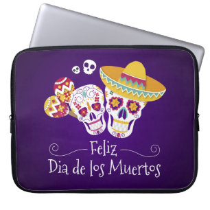 Capa Para Notebook Colorful Dia de los Muertos Bolsa para Laptop