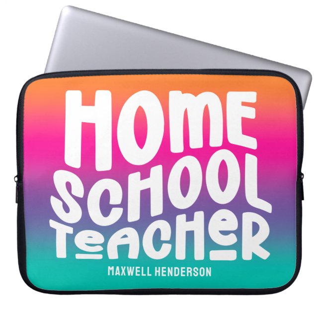 Capa Para Notebook Colorful Ombre Homeschool Teacher Text Design (Frente)