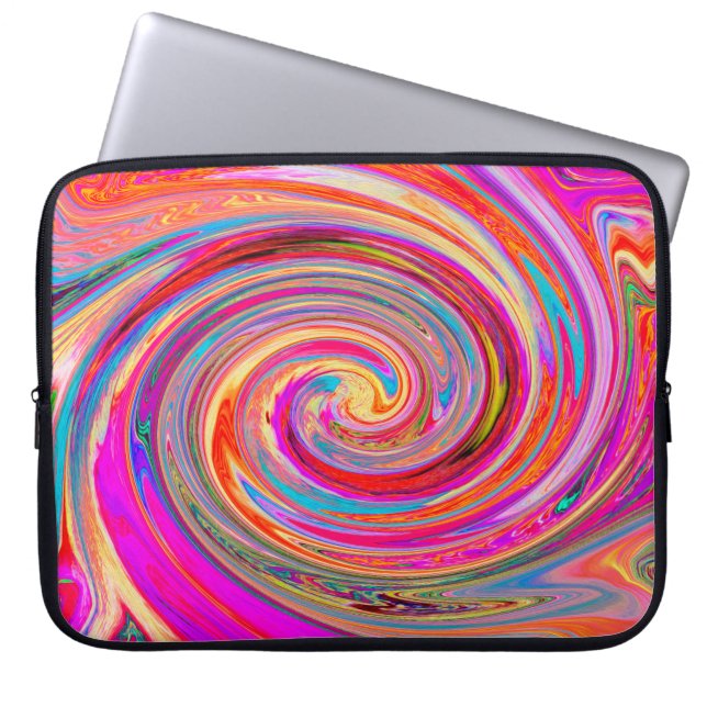 Capa Para Notebook Colorful Rainbow Swirl Retro Abstract Design (Frente)