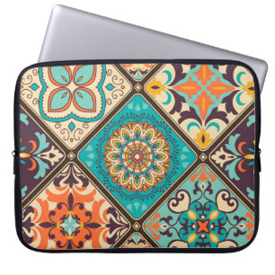 Capa Para Notebook Colorida azulejo de retalhos: Motivos islâmicos.