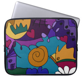 Capa Para Notebook Colorida Diversão em Arte Doodle Capinha de Laptop