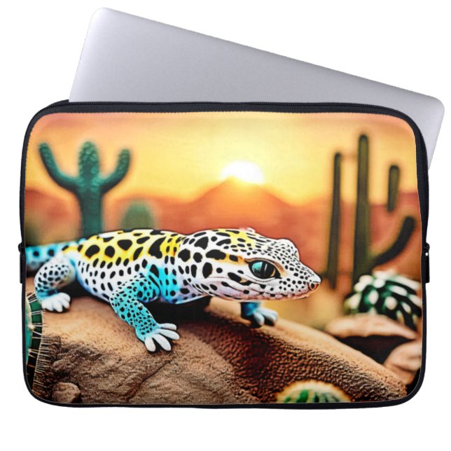Capa Para Notebook Colorida Gecko Rocks Design (Frente)