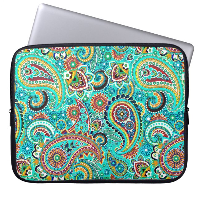 Capa Para Notebook Colorida Retro Paisley (Frente)