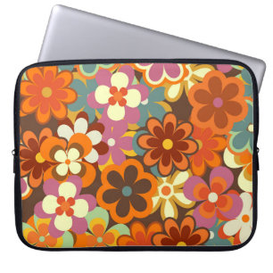 Capa Para Notebook Colorida Vintagem Floral Sem Olhos Padrão. Retroat