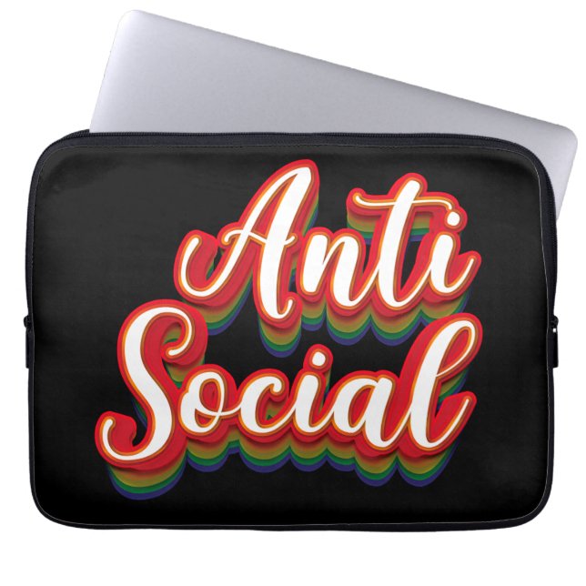 Capa Para Notebook Colorido Anti-Social (Frente)