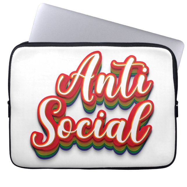 Capa Para Notebook Colorido Anti-Social (Frente)