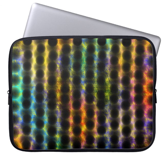 Capa Para Notebook Colorido vestido com bolinhas pretas, amarelado (Frente)