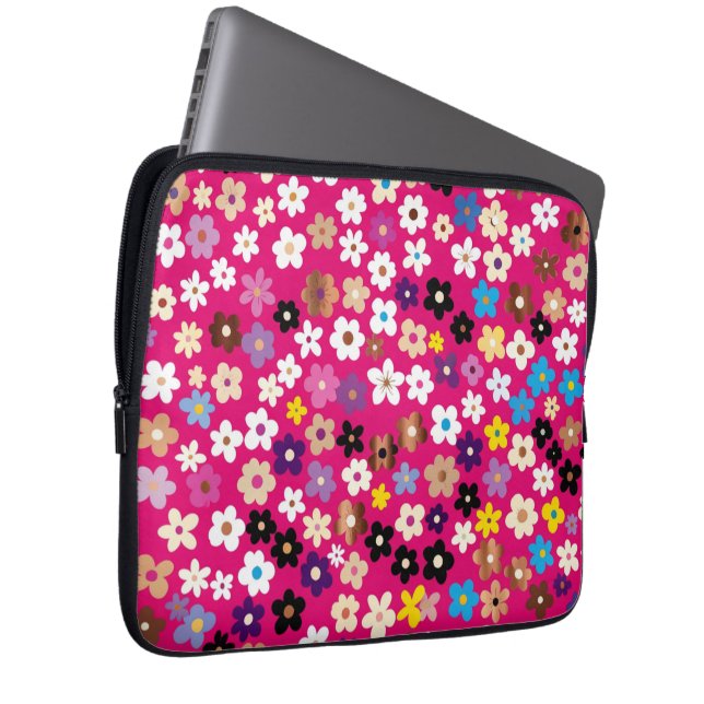 Capa Para Notebook Colourful multicolour floral pattern  (Frente Esquerda)