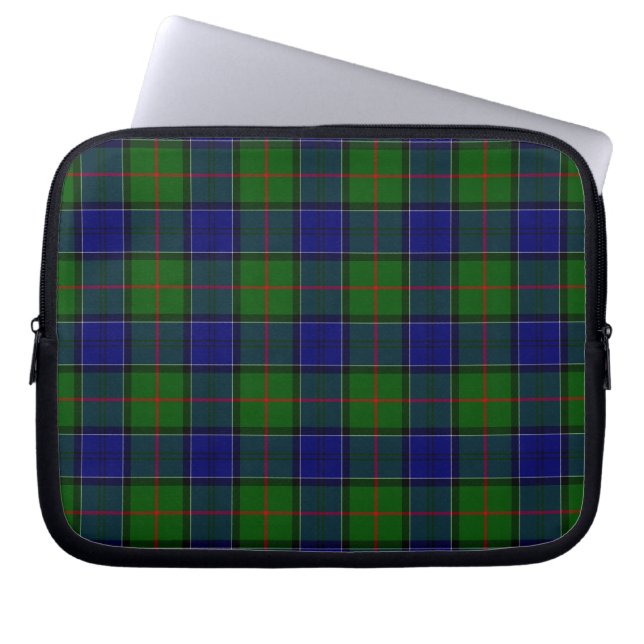 Capa Para Notebook Colquhoun tartan xadrez verde azul (Frente)
