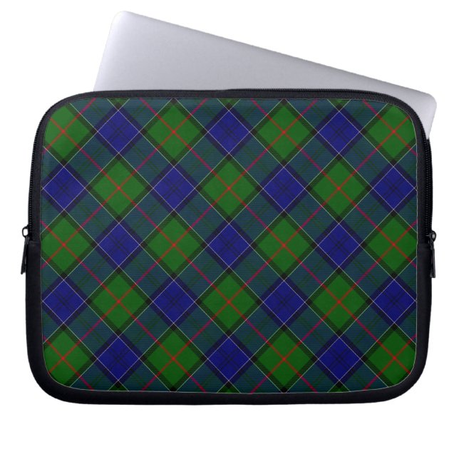 Capa Para Notebook Colquhoun tartan xadrez verde azul (Frente)