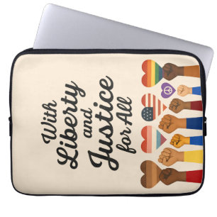 Capa Para Notebook Com Liberdade e Justiça para Todos Protesto Liberd