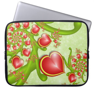 Capa Para Notebook Com muito amor Corações Amarelos Vermelhos Arte Fr