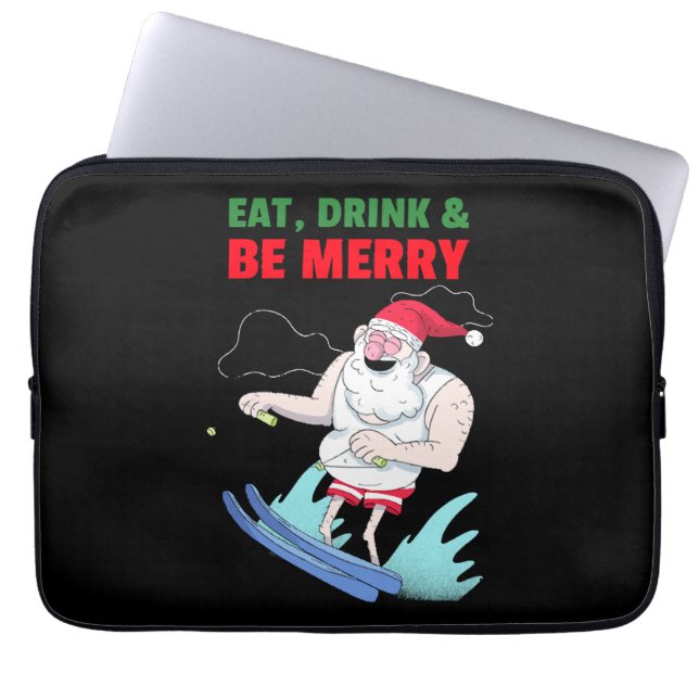 Capa Para Notebook Coma, Beba & Se Divirta Natal (Frente)