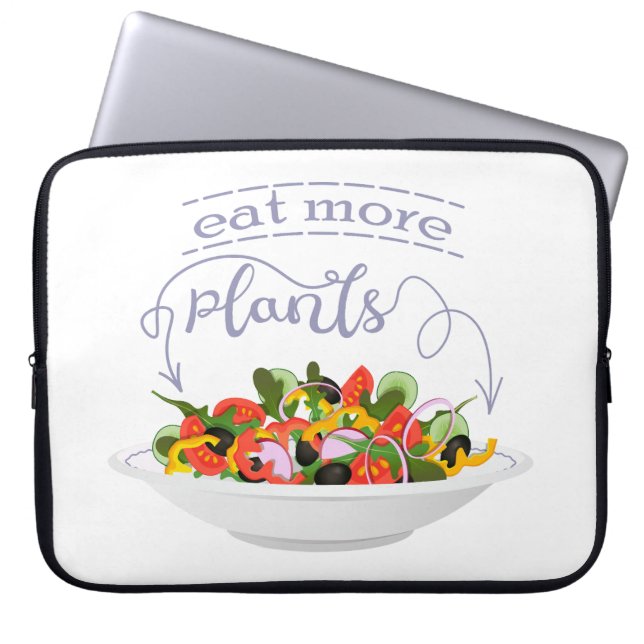 Capa Para Notebook Coma mais plantas com cartazes de motivação de sal (Frente)